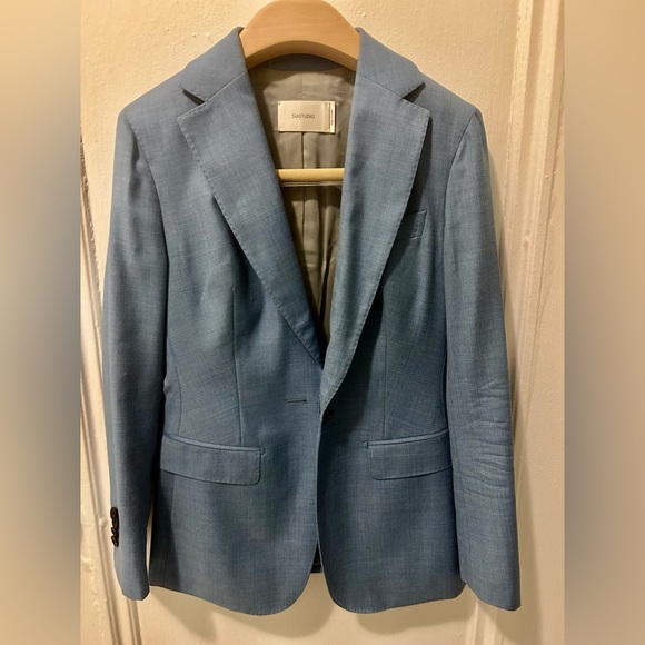 SUISTUDIO Suit Supply Classic Blazer Tailored for Women (Light Blue, 2S) - Picture 4 of 9